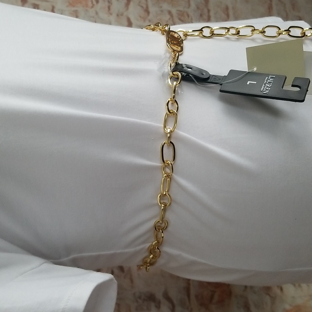 New Ralph Lauren Logo Chain Belt - Picture 2 of 8